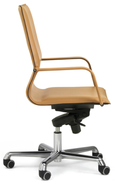 LYBRA - Height-adjustable tanned leather office chair by ENRICO PELLIZZONI - view 3